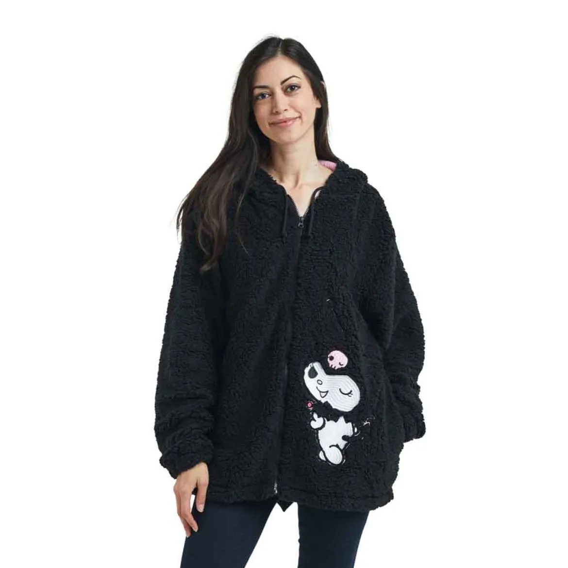 Kuromi Cozy Sherpa Zip Lounge Hoodie