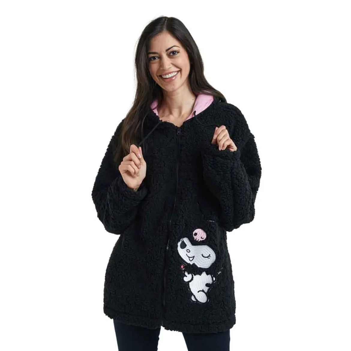 Kuromi Cozy Sherpa Zip Lounge Hoodie