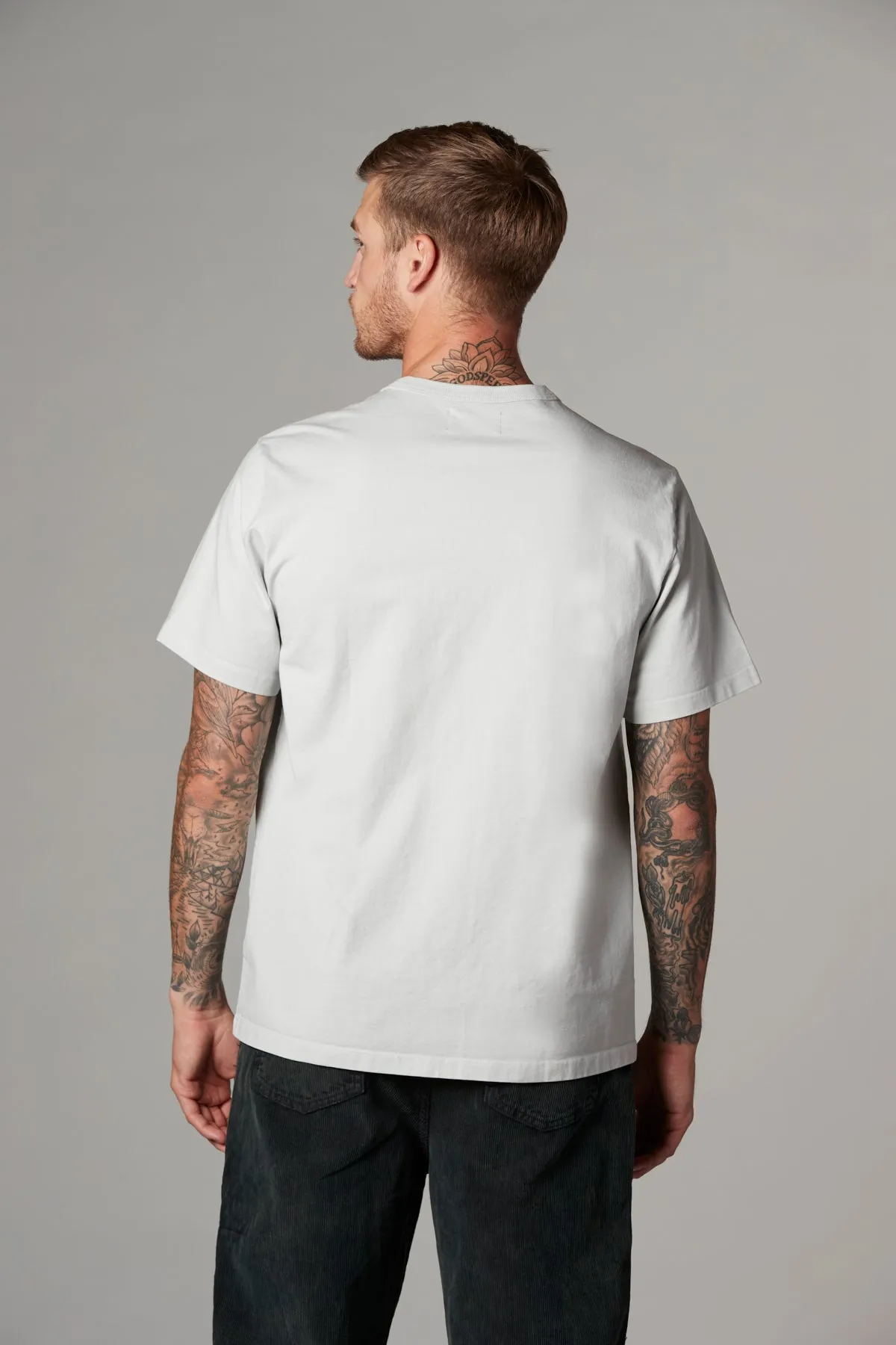 Leo Short Sleeve Crew T in Silver