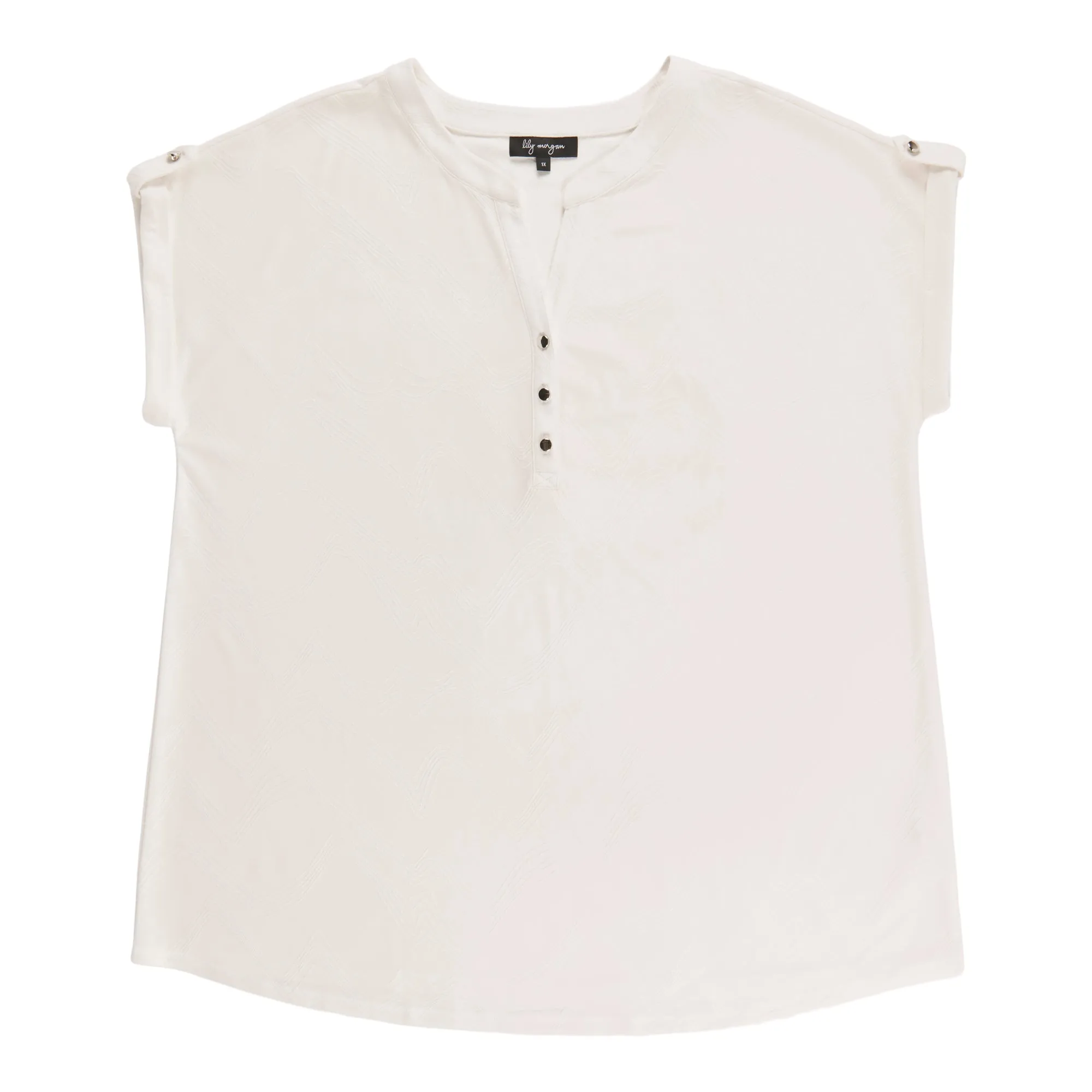 lily morgan Women's Plus Tab Short Sleeve Top