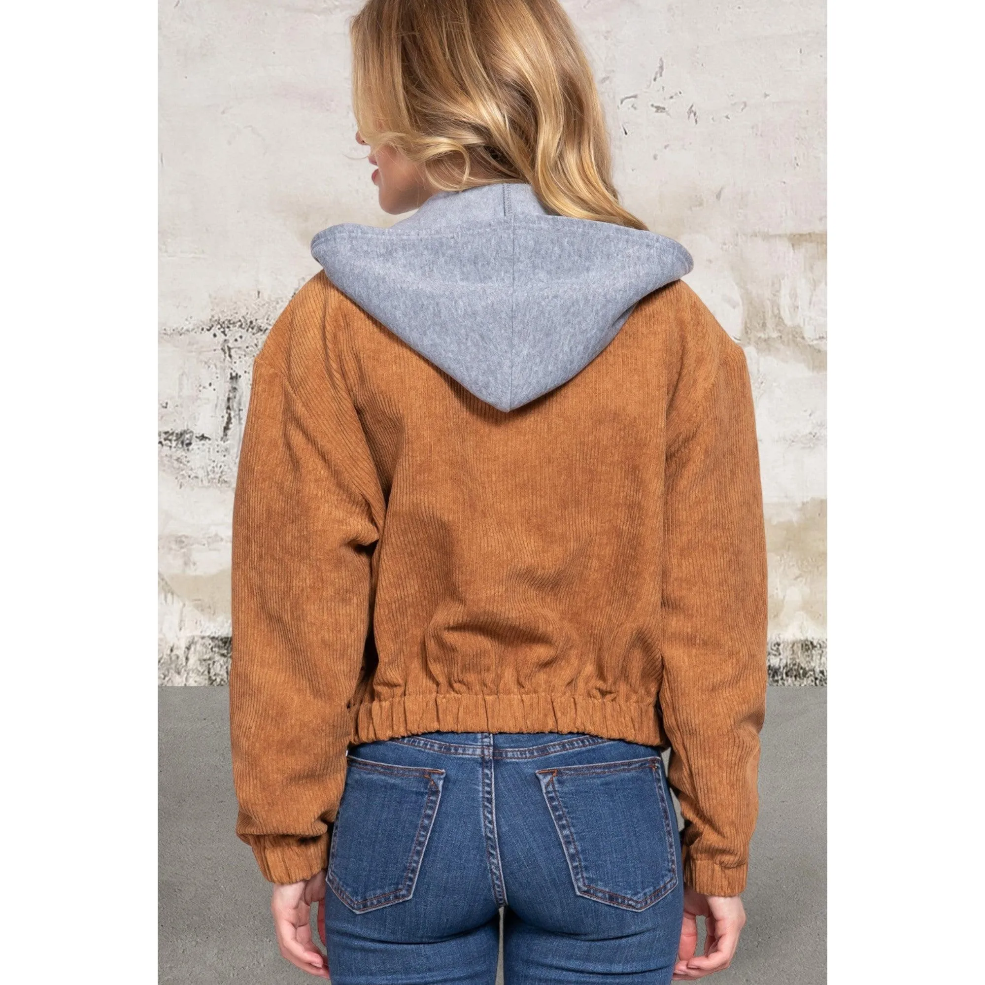 Long Sleeve Hoodie Camel Jacket