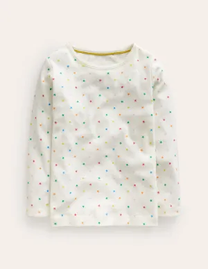 Long Sleeve Pointelle Top-Multi Little Star