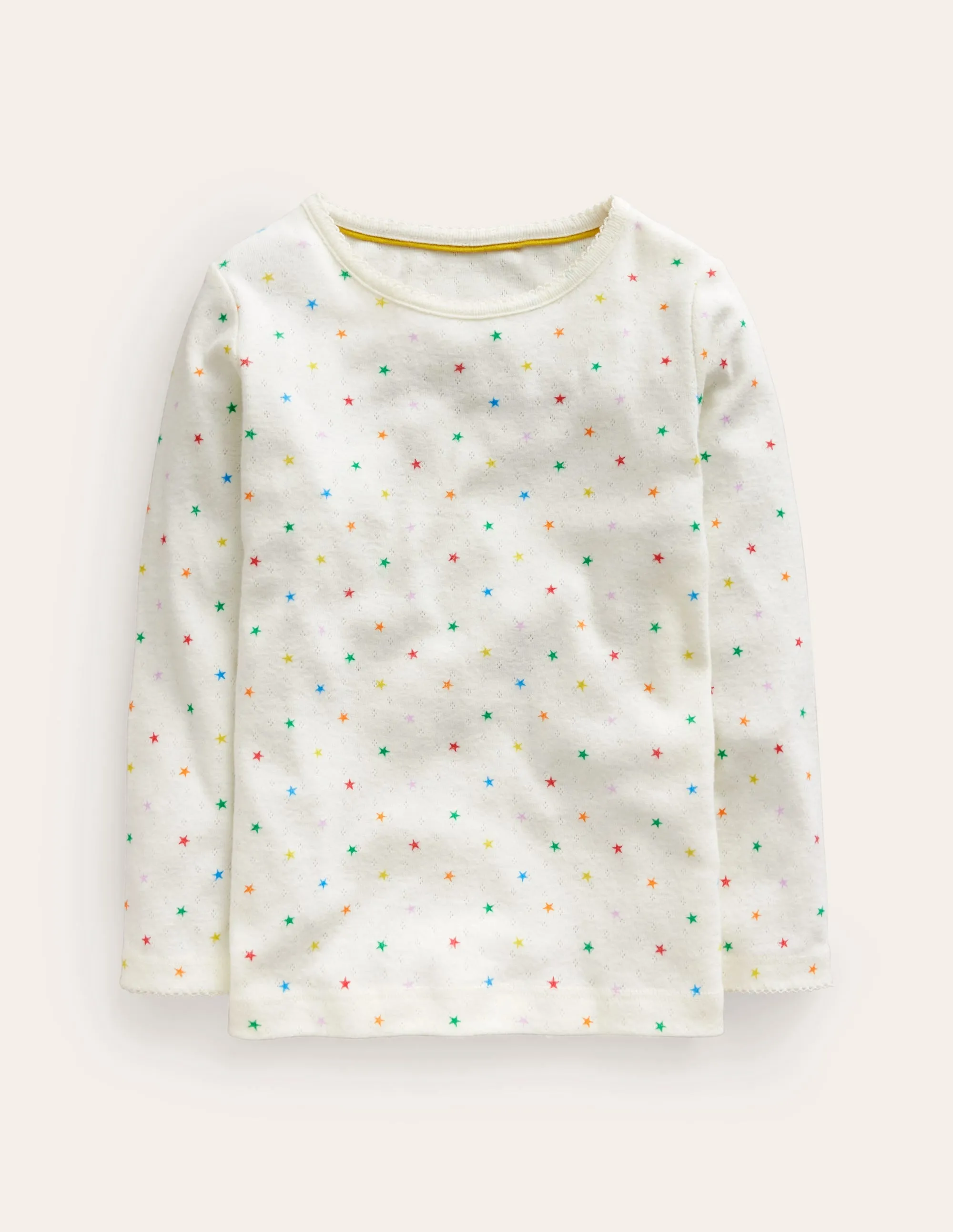 Long Sleeve Pointelle Top-Multi Little Star