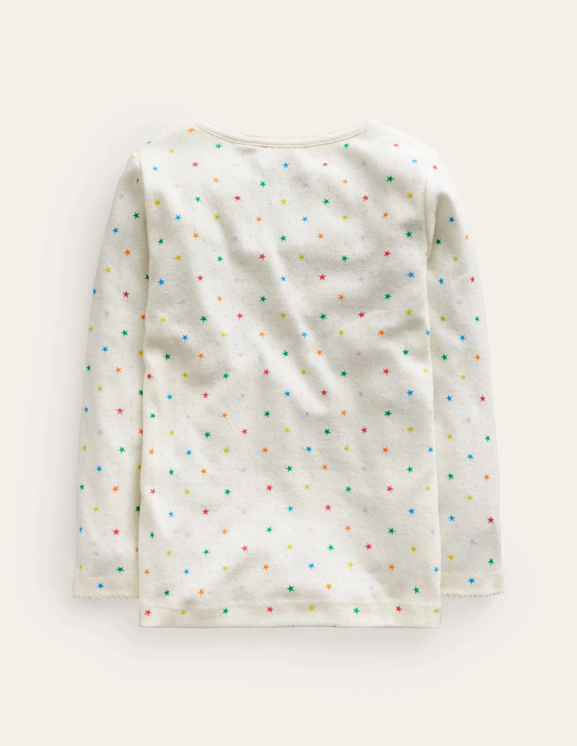 Long Sleeve Pointelle Top-Multi Little Star