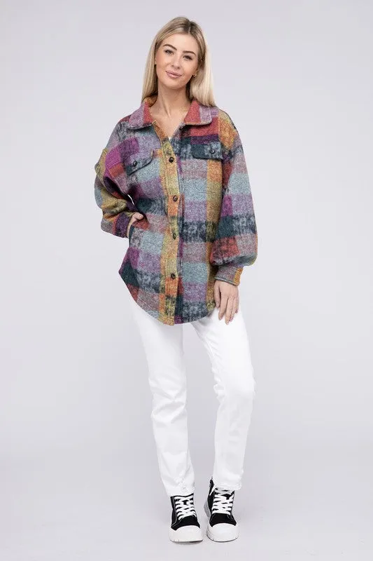 Lory Loose Fit Buttoned Down Check Shirt Jacket