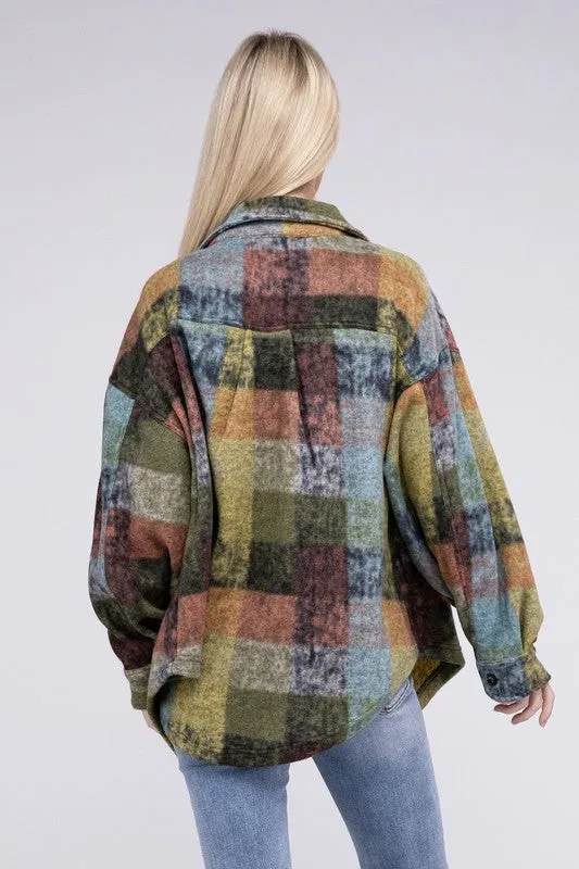 Lory Loose Fit Buttoned Down Check Shirt Jacket