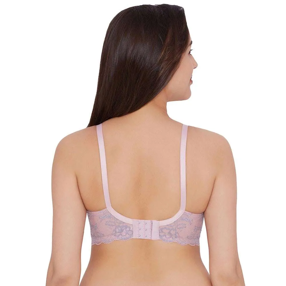 Love to Lace  Padded Wired  3/4th Cup Everyday Wear Medium coverage T-Shirt Bra - Pink