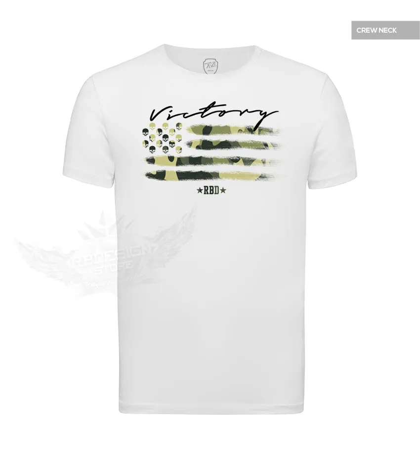 Mens Camouflage Flag White T-shirt "Victory" MD868