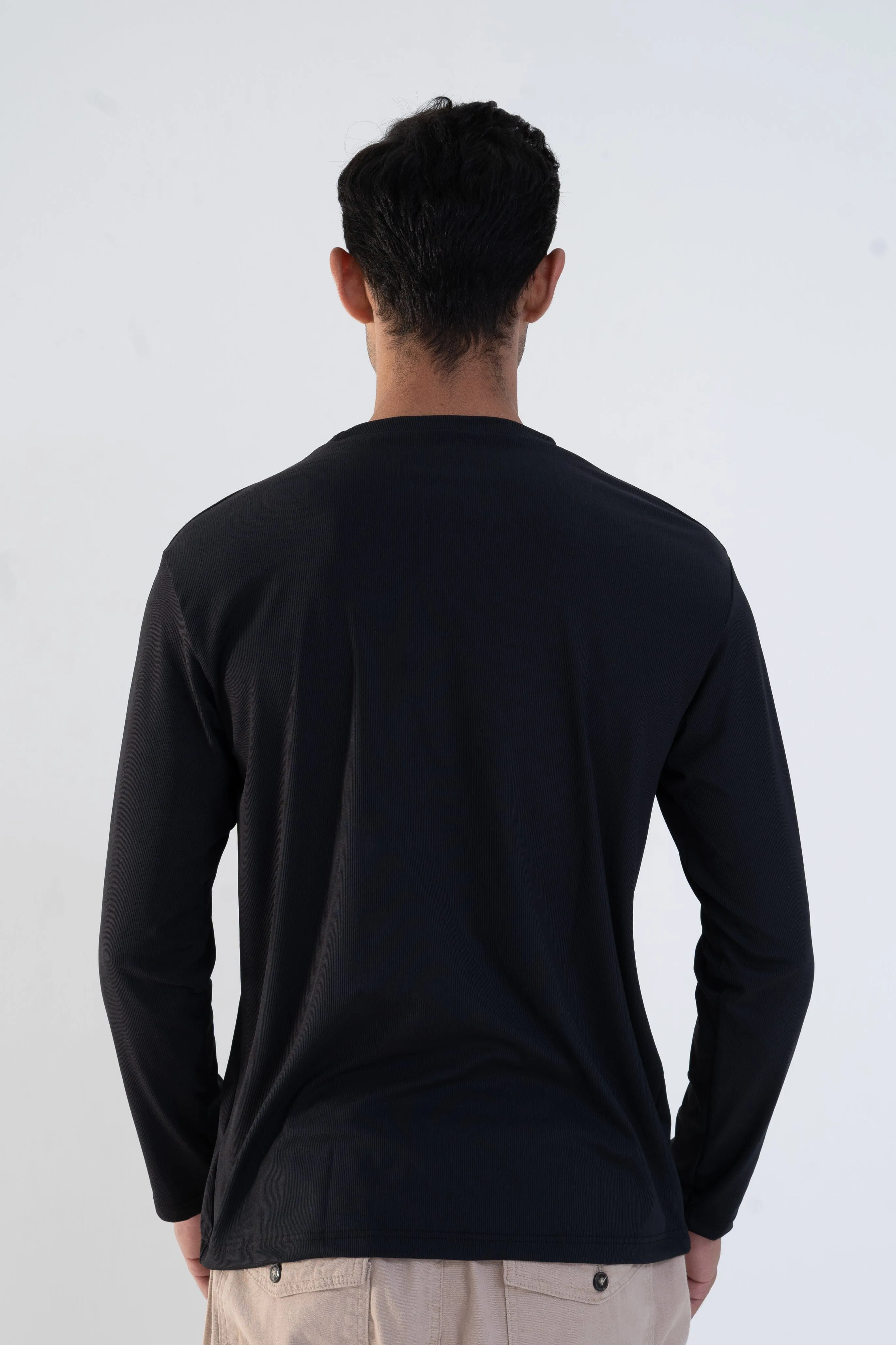 Men's Lining Crew Neck Long Sleeve Tee Shirt