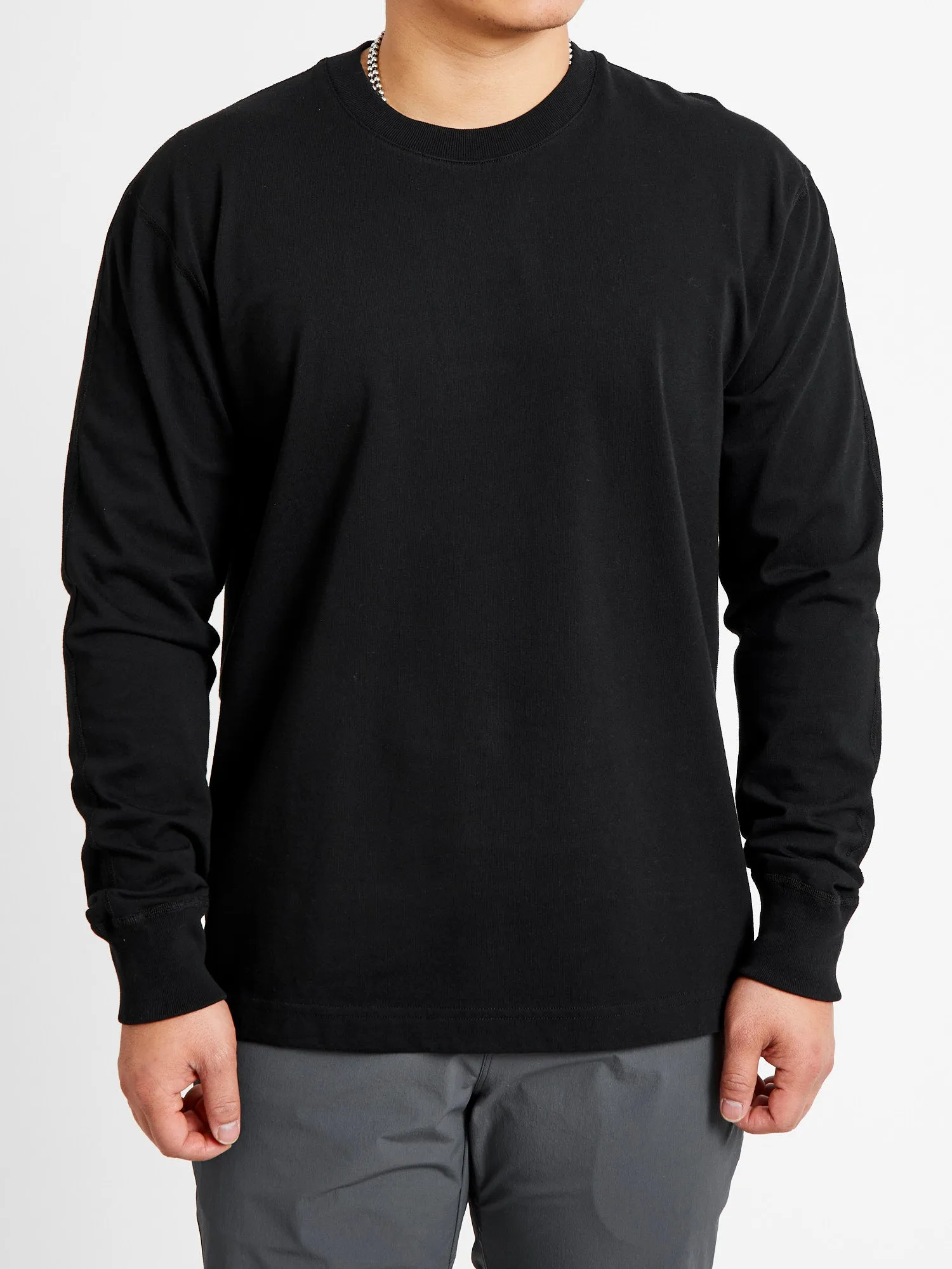 Midweight Jersey Longsleeve T-Shirt in Black