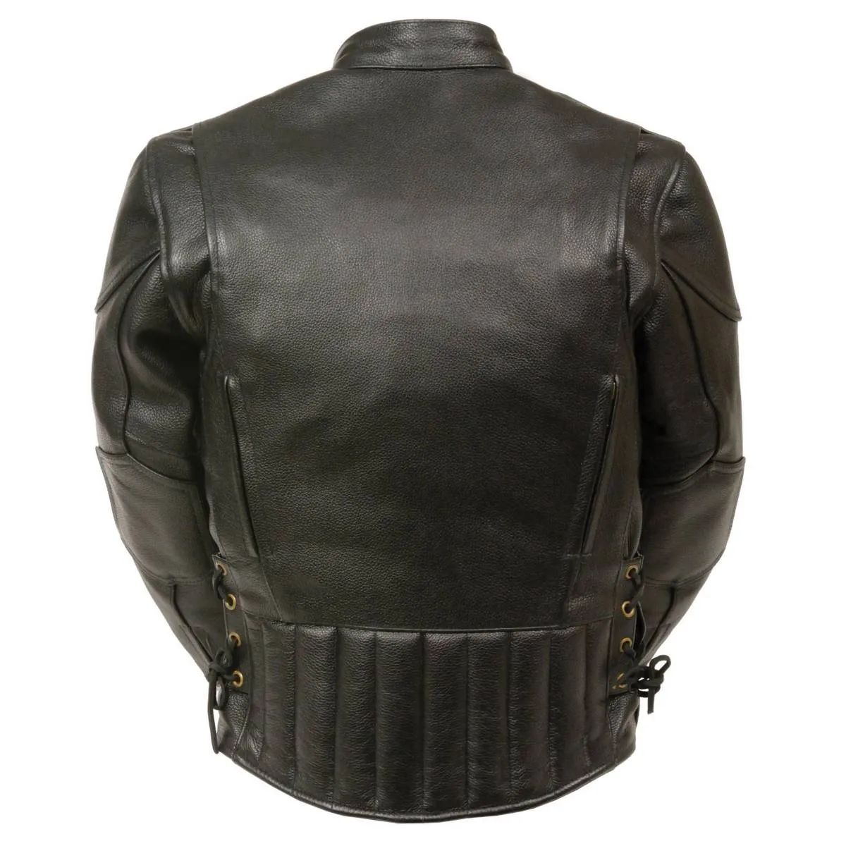 Milwaukee Leather LKM1900 Boy's Black Leather Side Lace Vented Moto