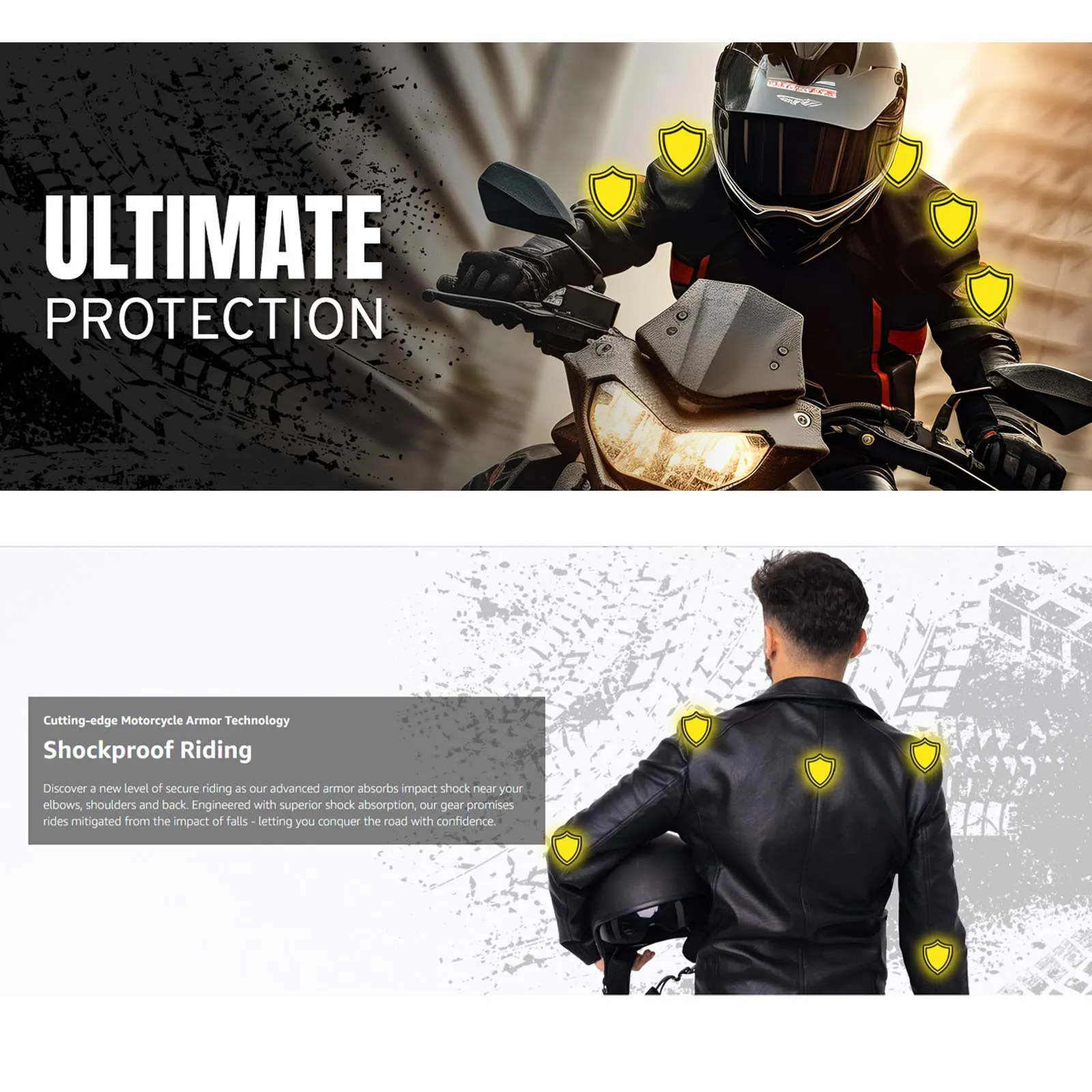 Milwaukee Leather MP7908 5-PC CE-Approved Motorcycle Armor for