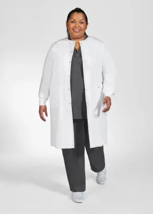 MOBB Full Length Unisex Snap Lab Coat With Knitted Cuffs