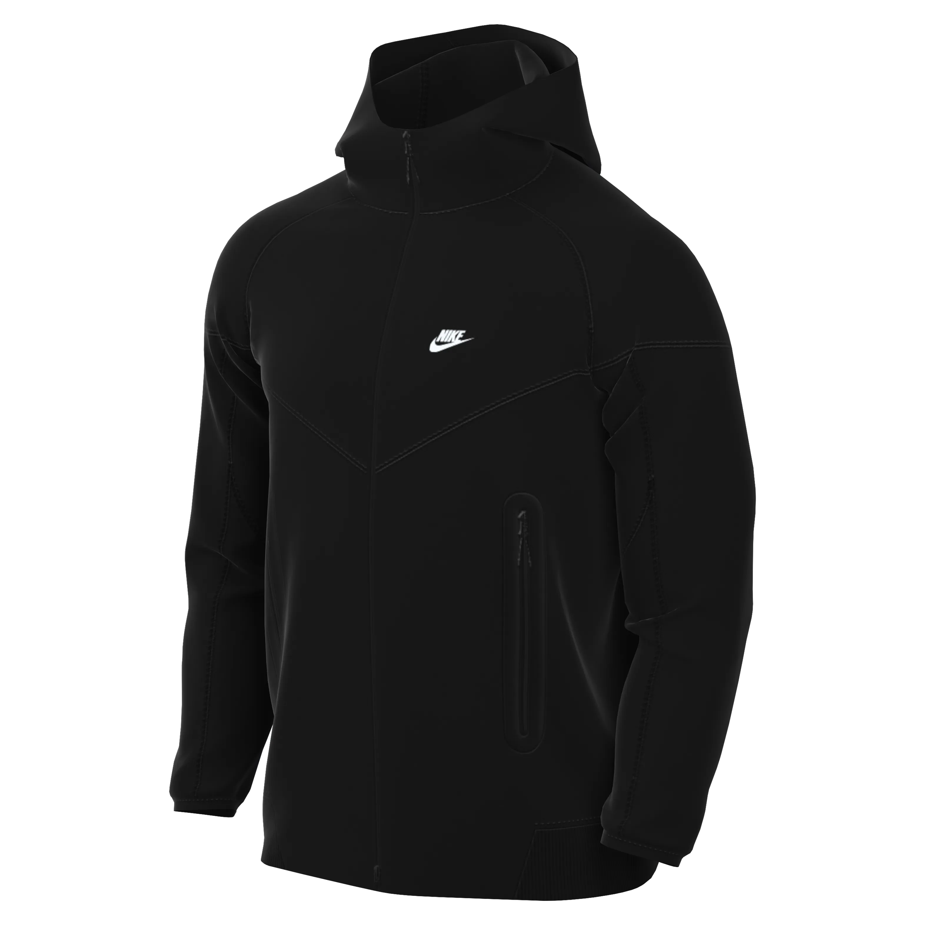 Nike Men's Black Tech Fleece Full-Zip Windrunner Hoodie