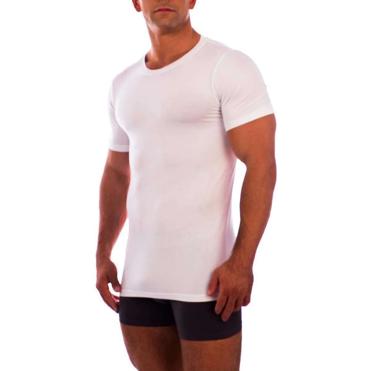 Obviously Essence Crew Neck Short Sleeve Undershirt - White