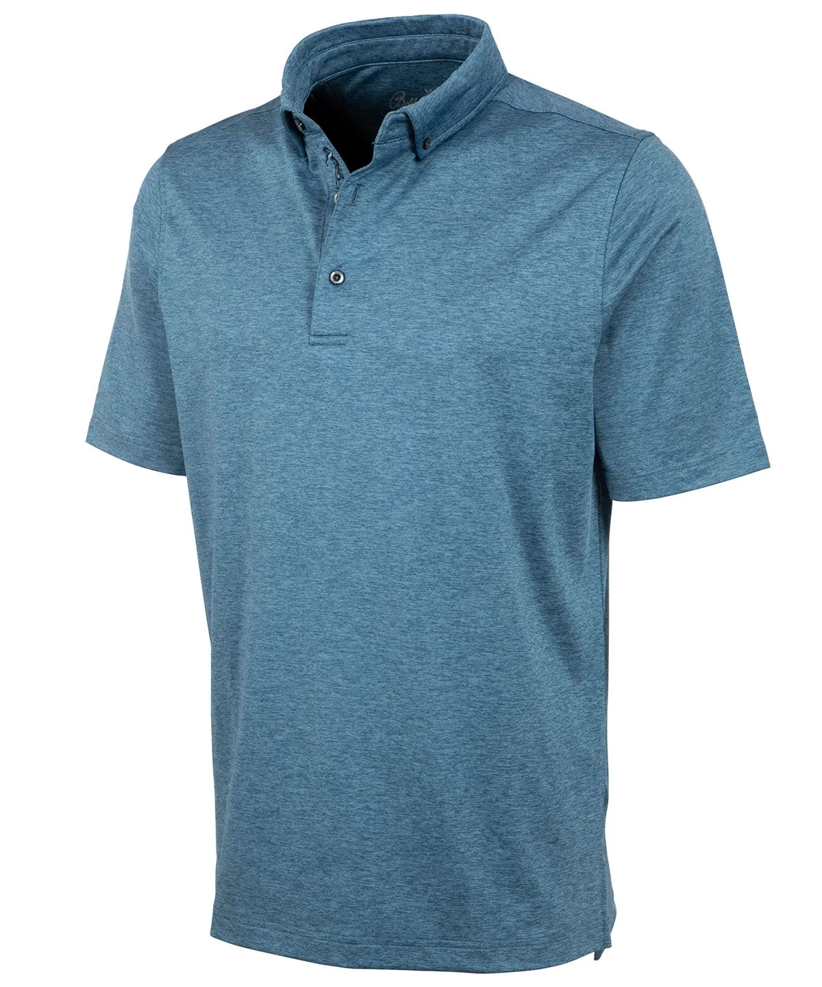 Performance Brushed-Back Stretch Jersey Short Sleeve Button-Down Polo