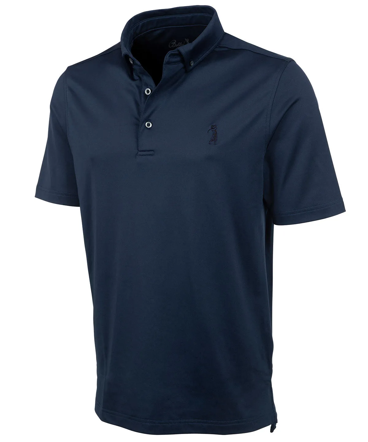 Performance Brushed-Back Stretch Jersey Short Sleeve Button-Down Polo