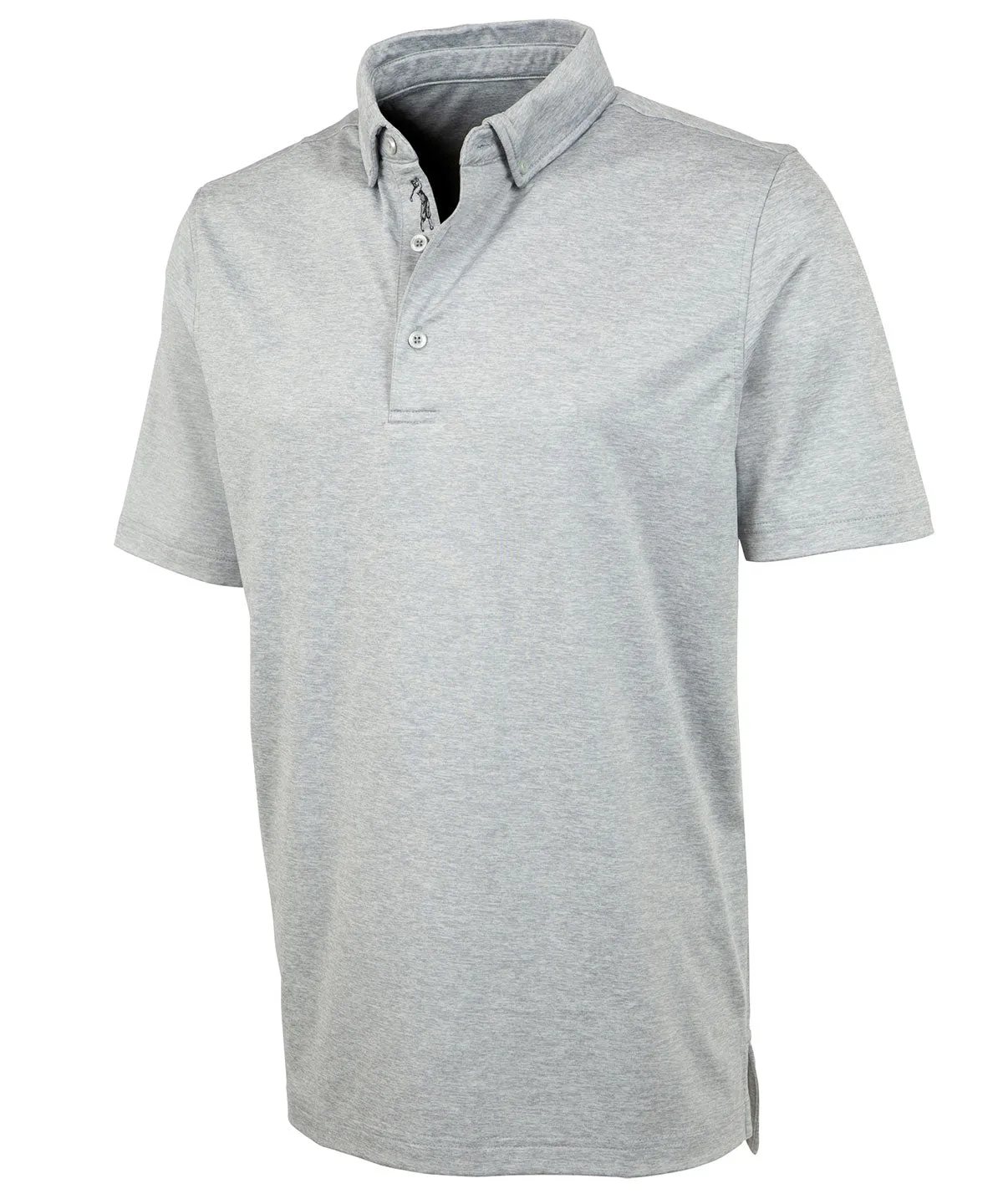 Performance Brushed-Back Stretch Jersey Short Sleeve Button-Down Polo