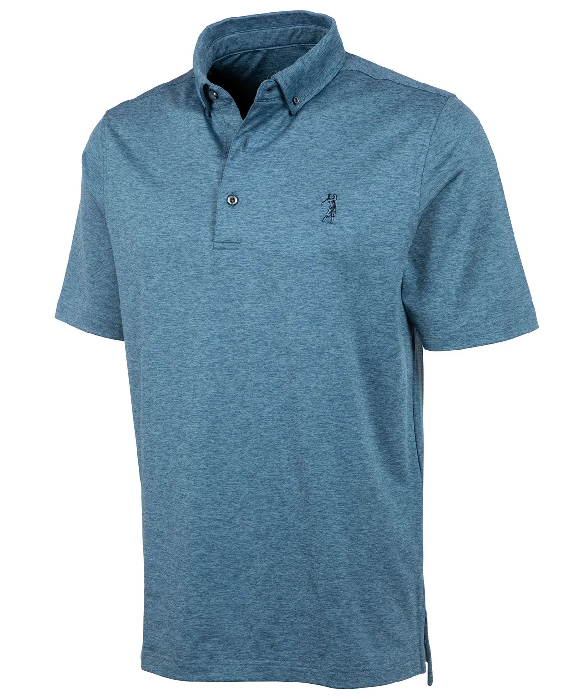 Performance Brushed-Back Stretch Jersey Short Sleeve Button-Down Polo