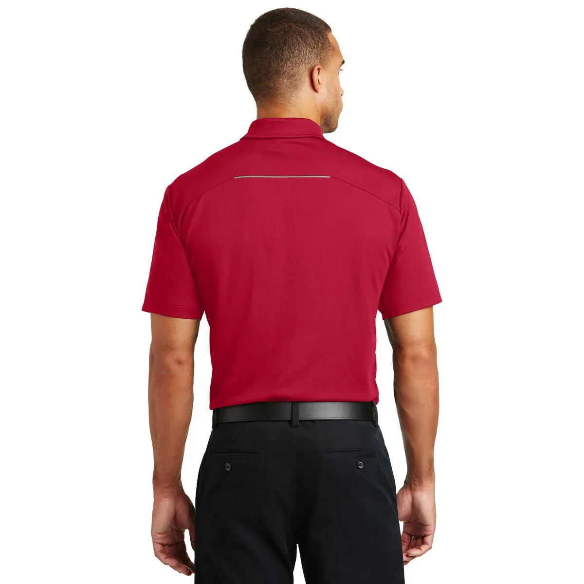 Port Authority Men's Rich Red Pinpoint Mesh Polo