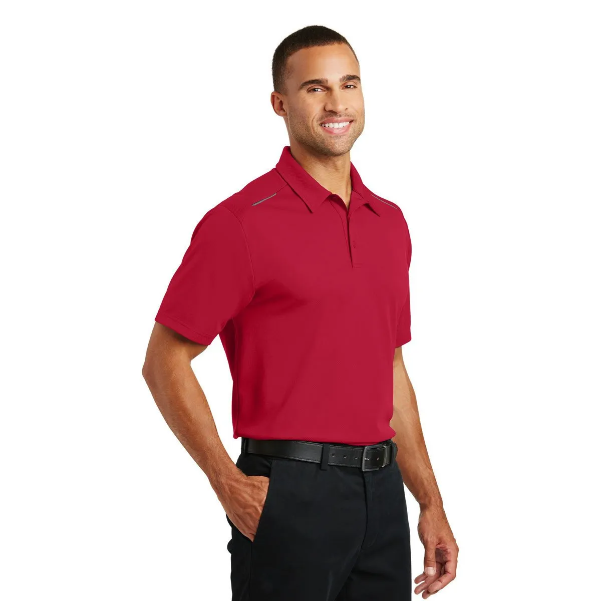 Port Authority Men's Rich Red Pinpoint Mesh Polo