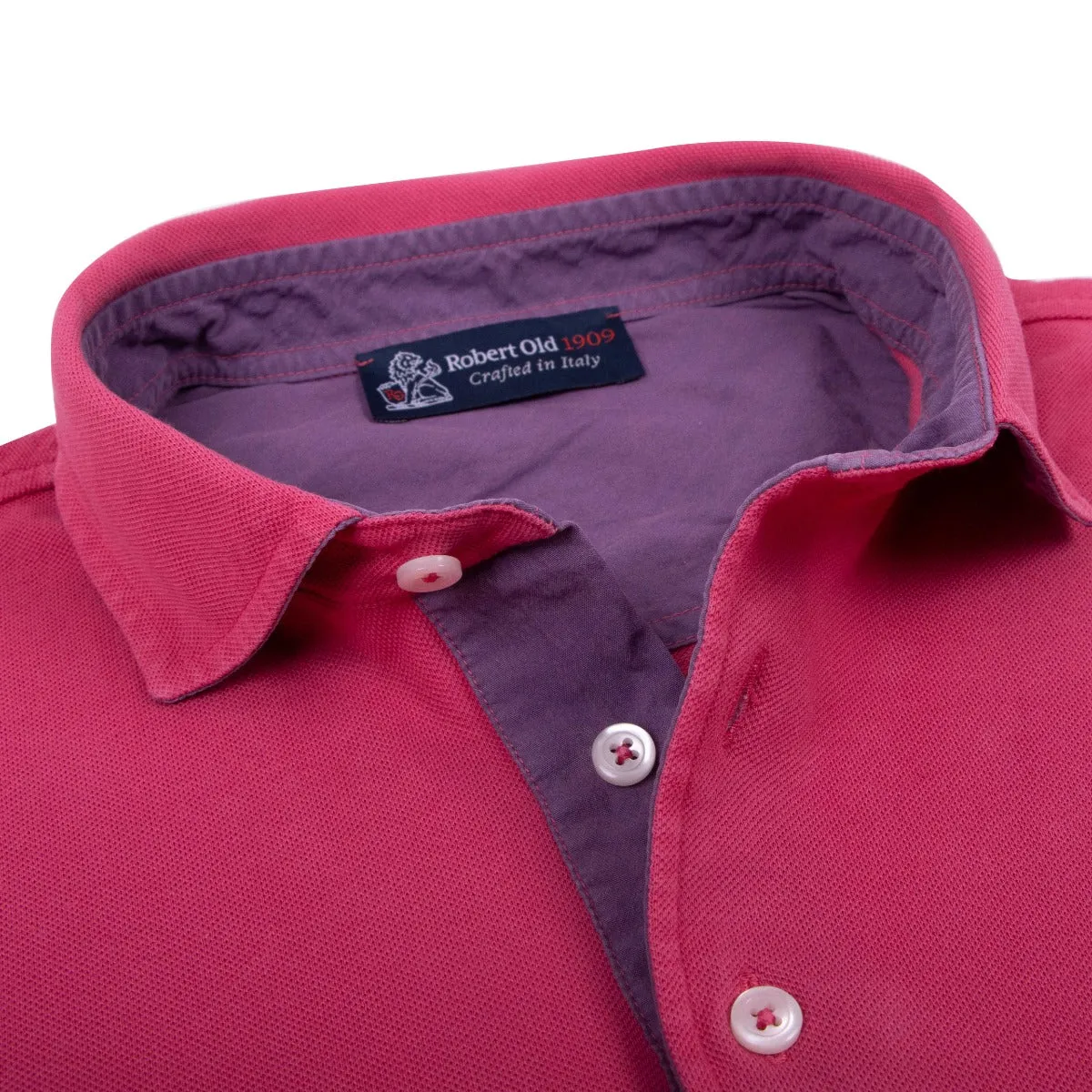 Raspberry Red 100% Cotton Short Sleeve Polo Shirt