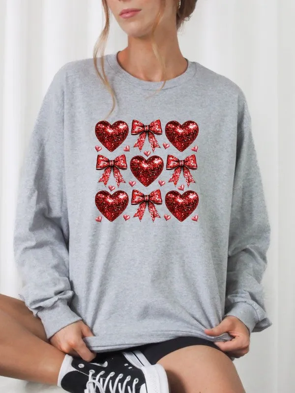 Red Disco Hearts Graphic Sweatshirt