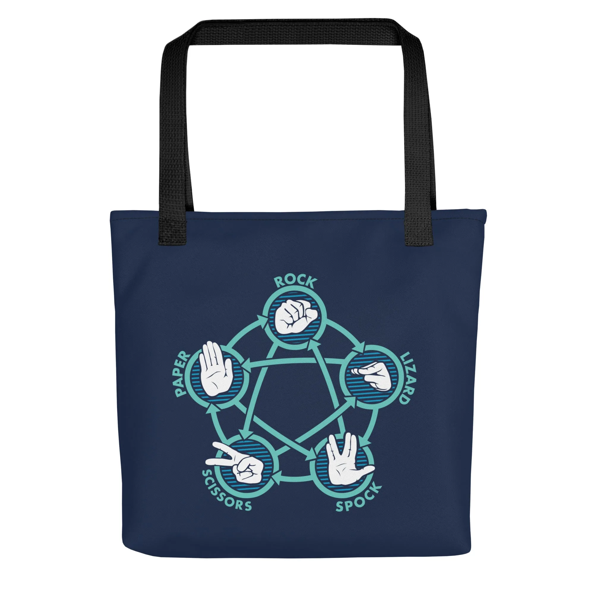 Rock Paper Scissors Lizard Spock Tote Bag