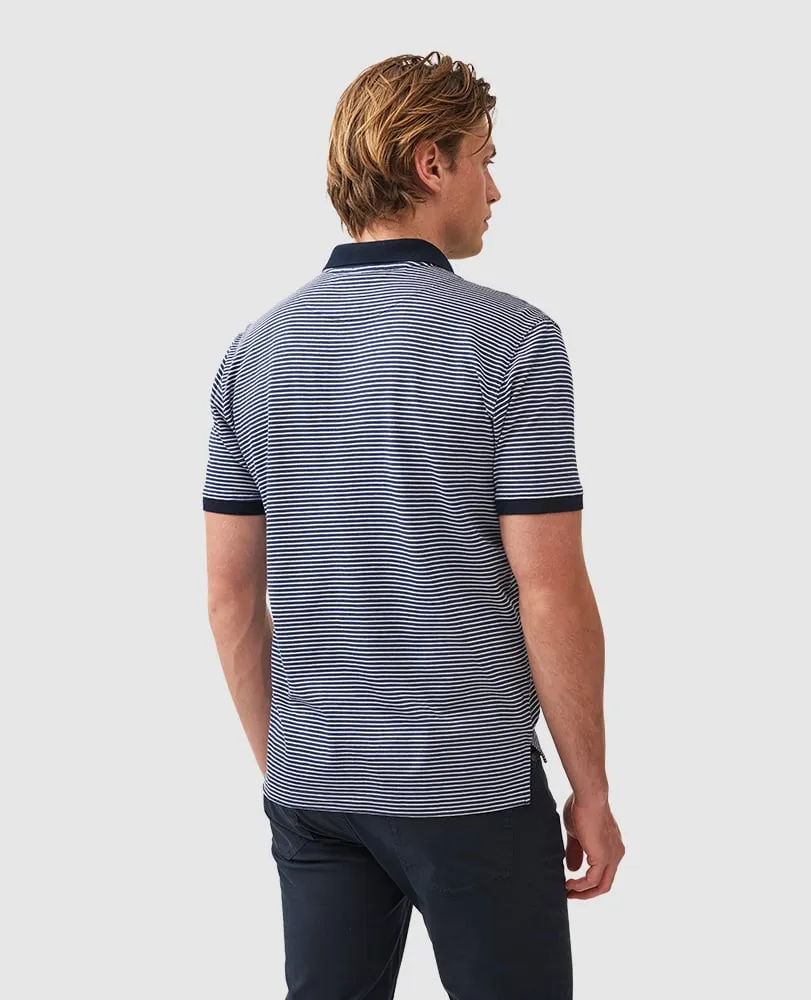 Rodd & Gunn - Wye Creek Polo - Stripe - Midnight & White