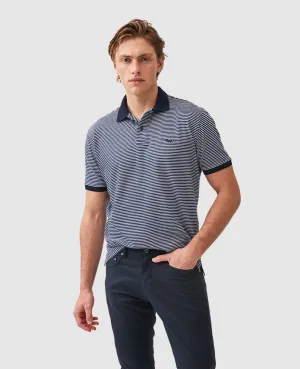 Rodd & Gunn - Wye Creek Polo - Stripe - Midnight & White