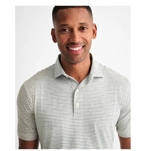 Seymour Striped Polo in Heather Black by Johnnie-O