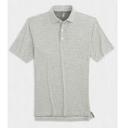 Seymour Striped Polo in Heather Black by Johnnie-O