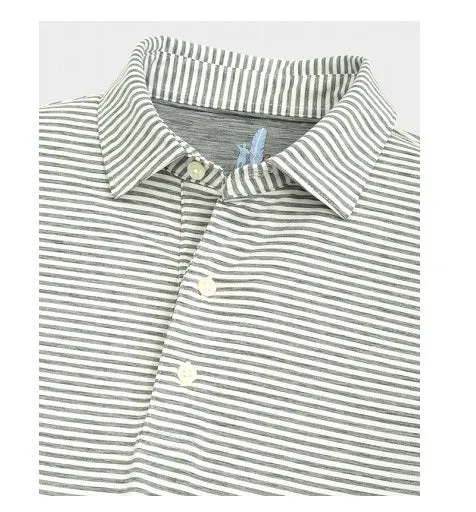 Seymour Striped Polo in Heather Black by Johnnie-O