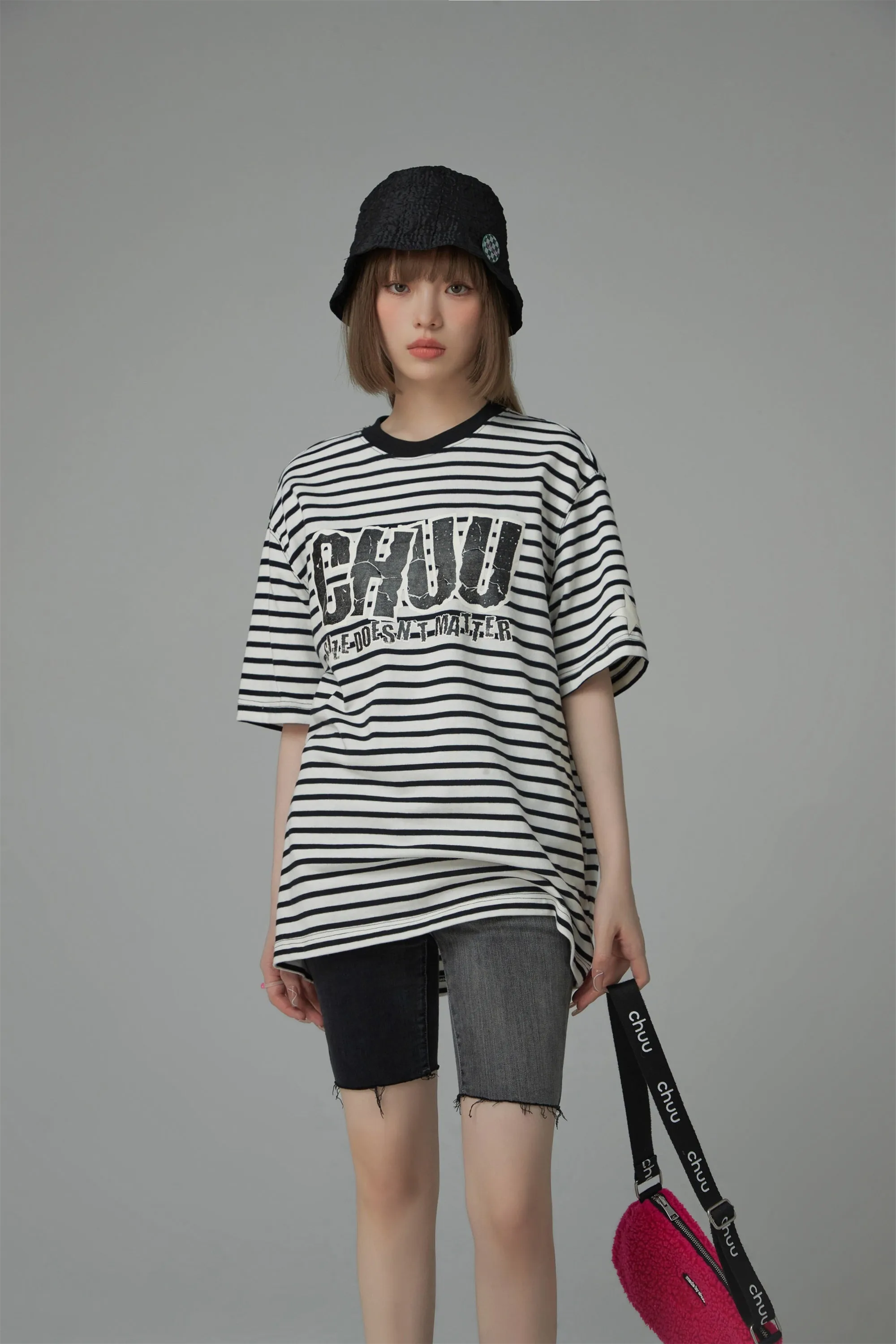 Size Doesnt Matter Striped Loose Fit T-Shirt