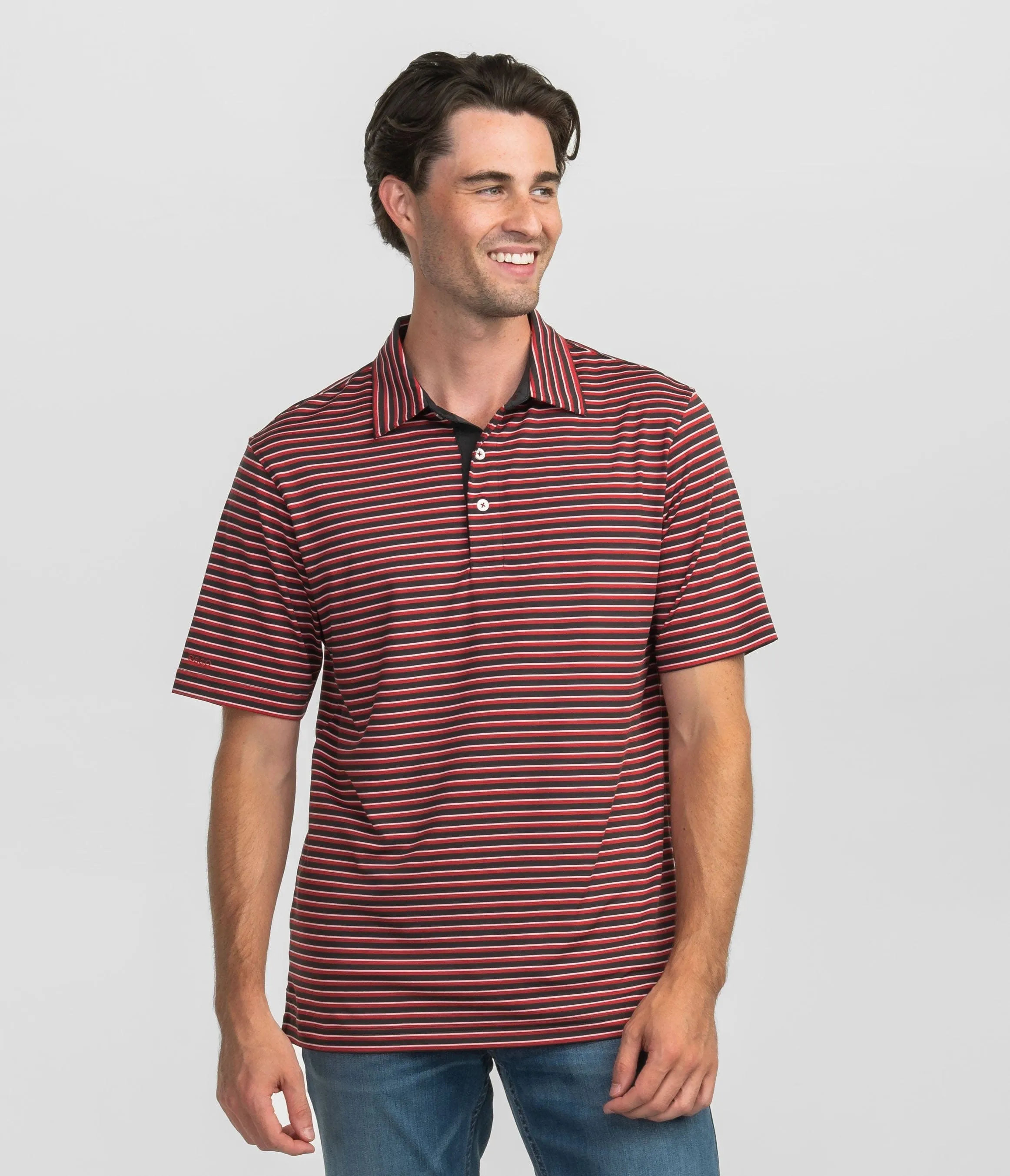 Starting Lineup Stripe Polo - Red Zone