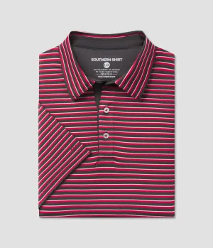 Starting Lineup Stripe Polo - Red Zone