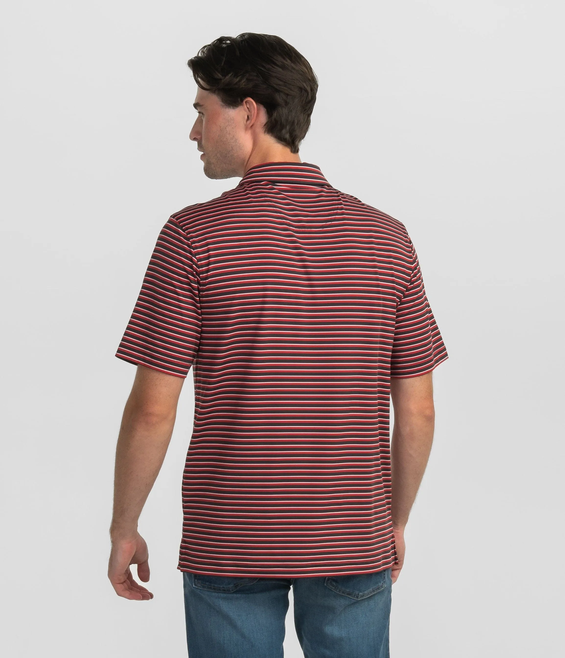 Starting Lineup Stripe Polo - Red Zone