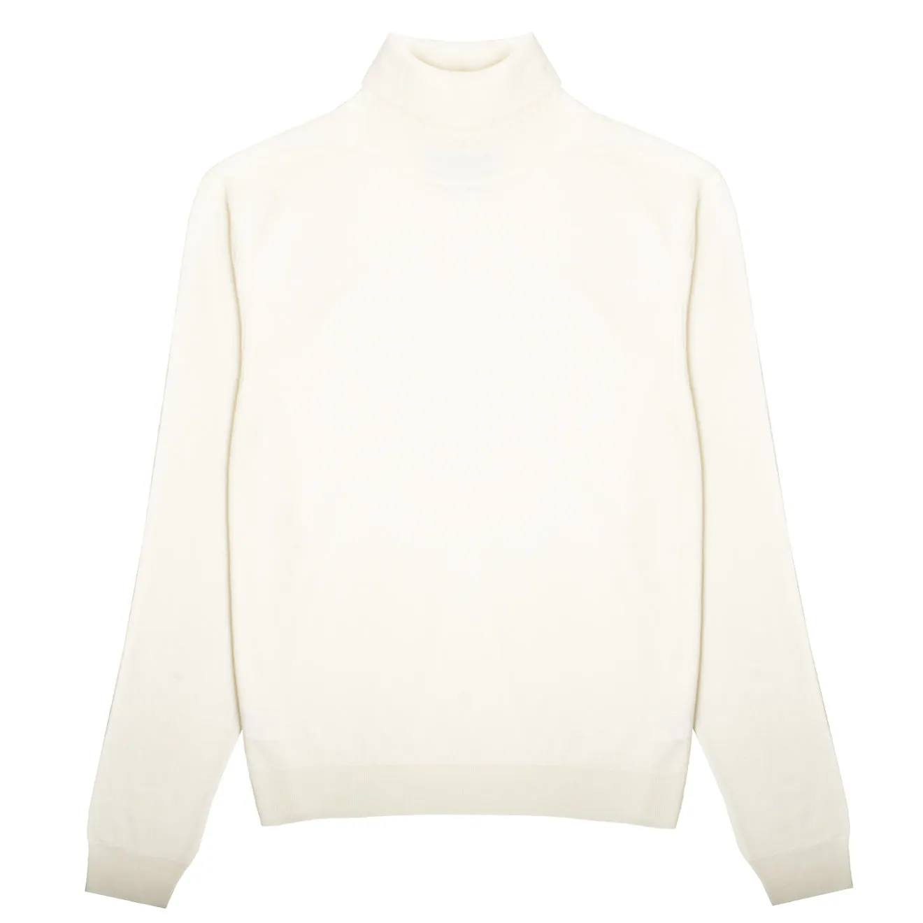 Sunspel Womens Merino Silk Roll Neck Sweater Ivory