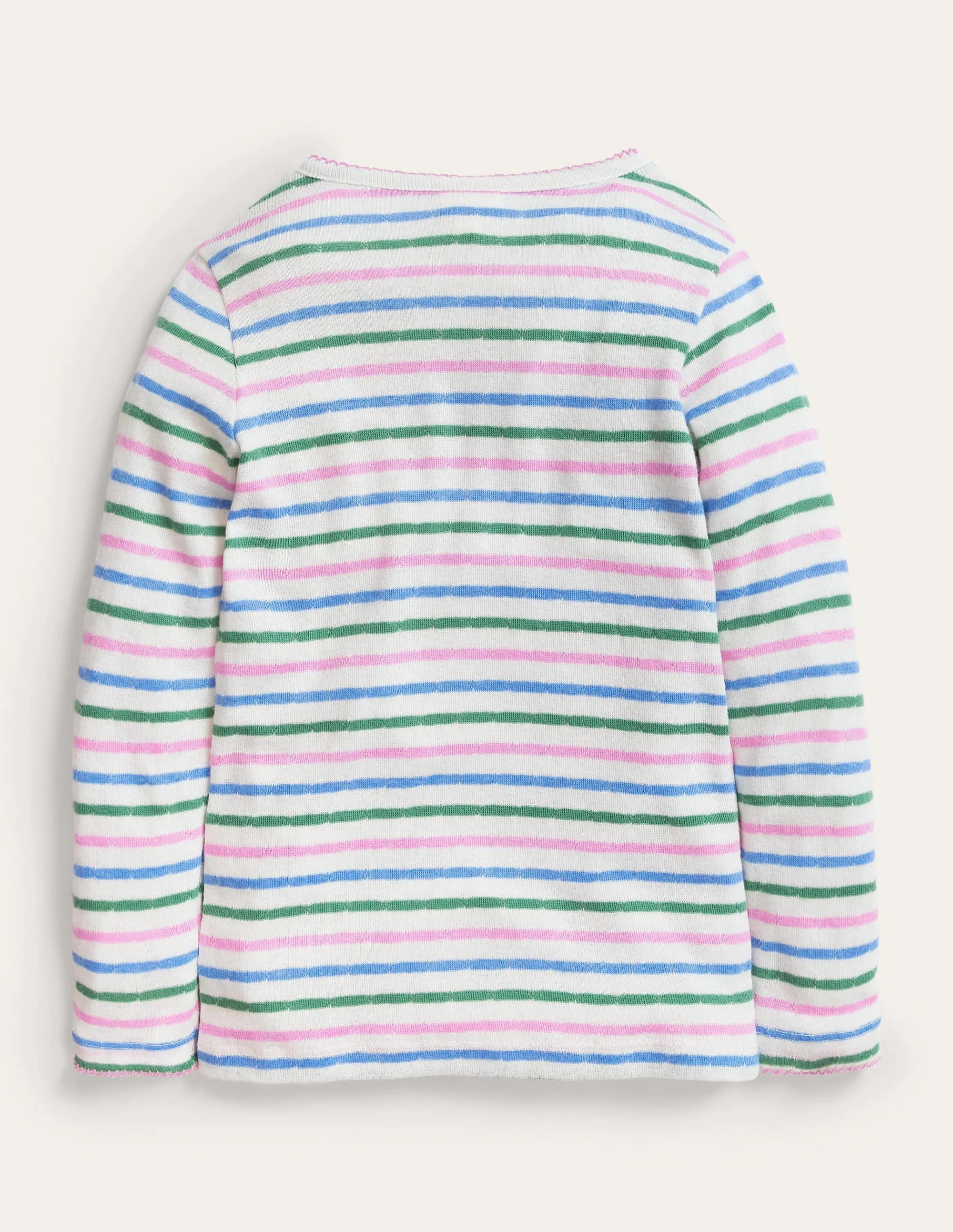 Supersoft Pointelle T-shirt-Boto Pink/Blue