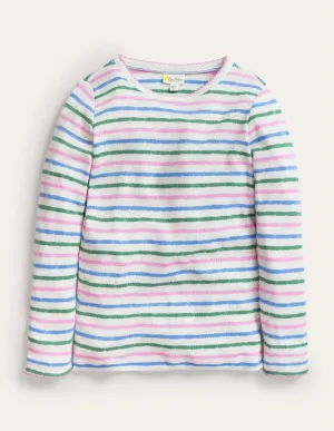 Supersoft Pointelle T-shirt-Boto Pink/Blue