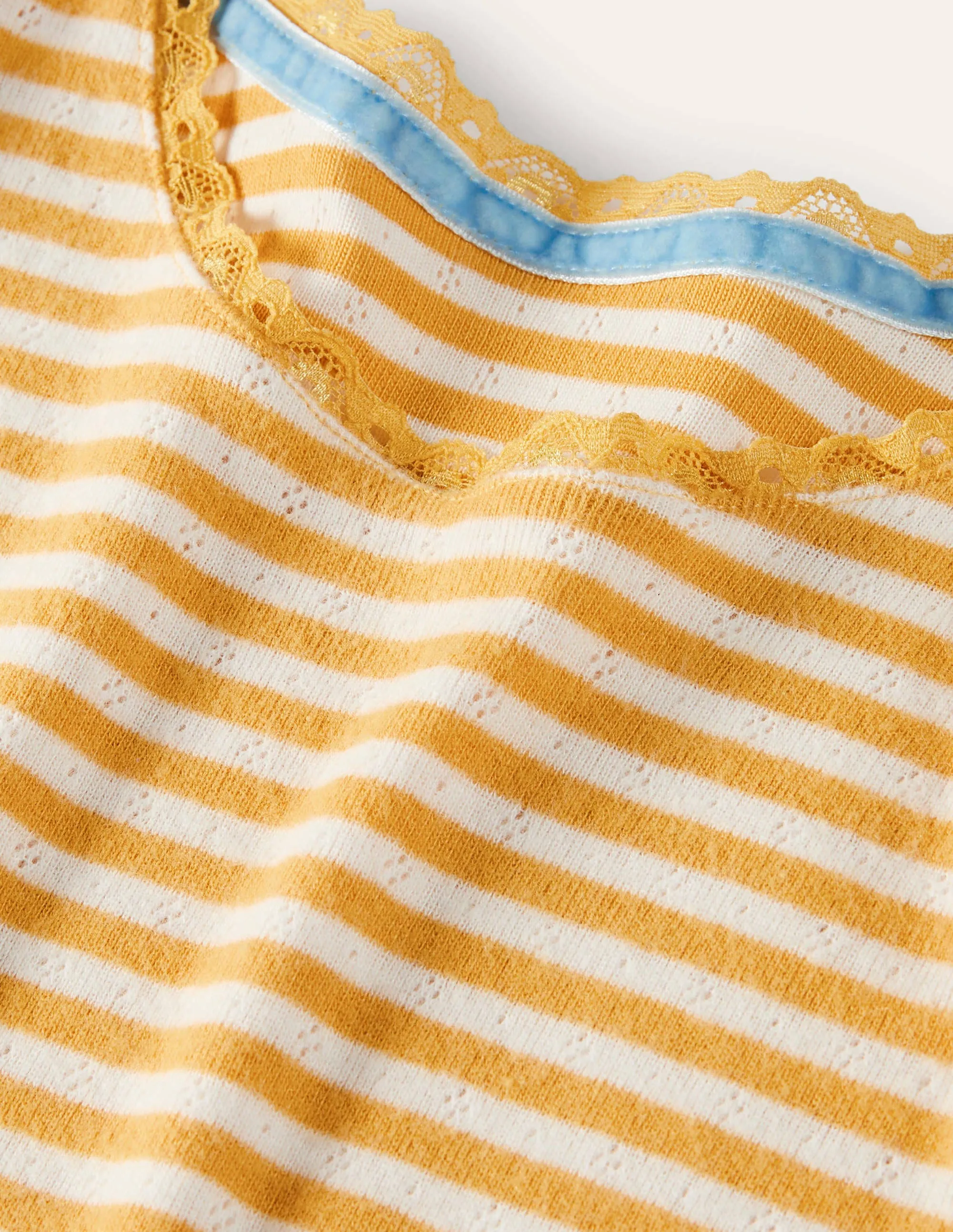 Supersoft Pointelle T-shirt-Honeycomb Yellow/ Ivory