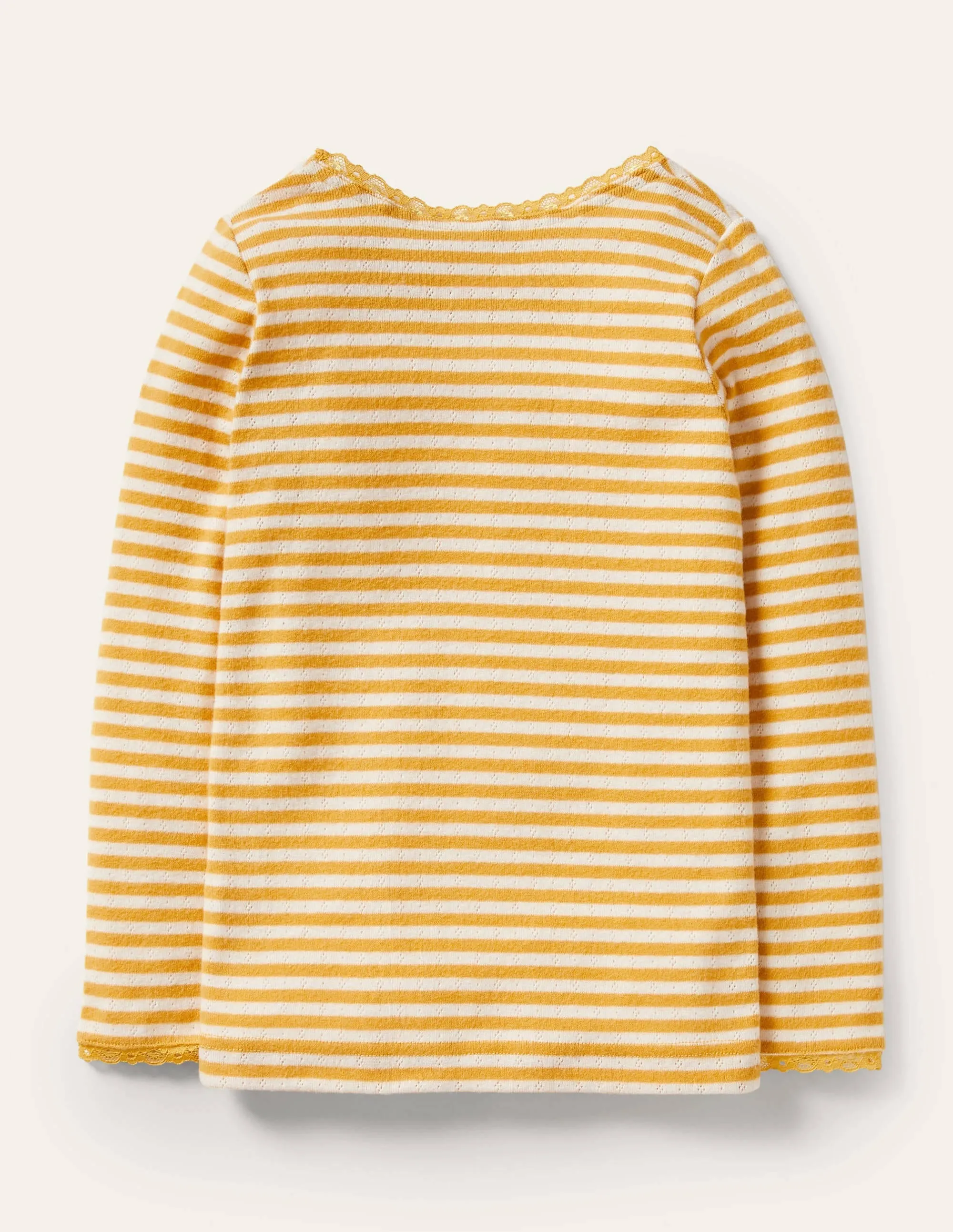 Supersoft Pointelle T-shirt-Honeycomb Yellow/ Ivory