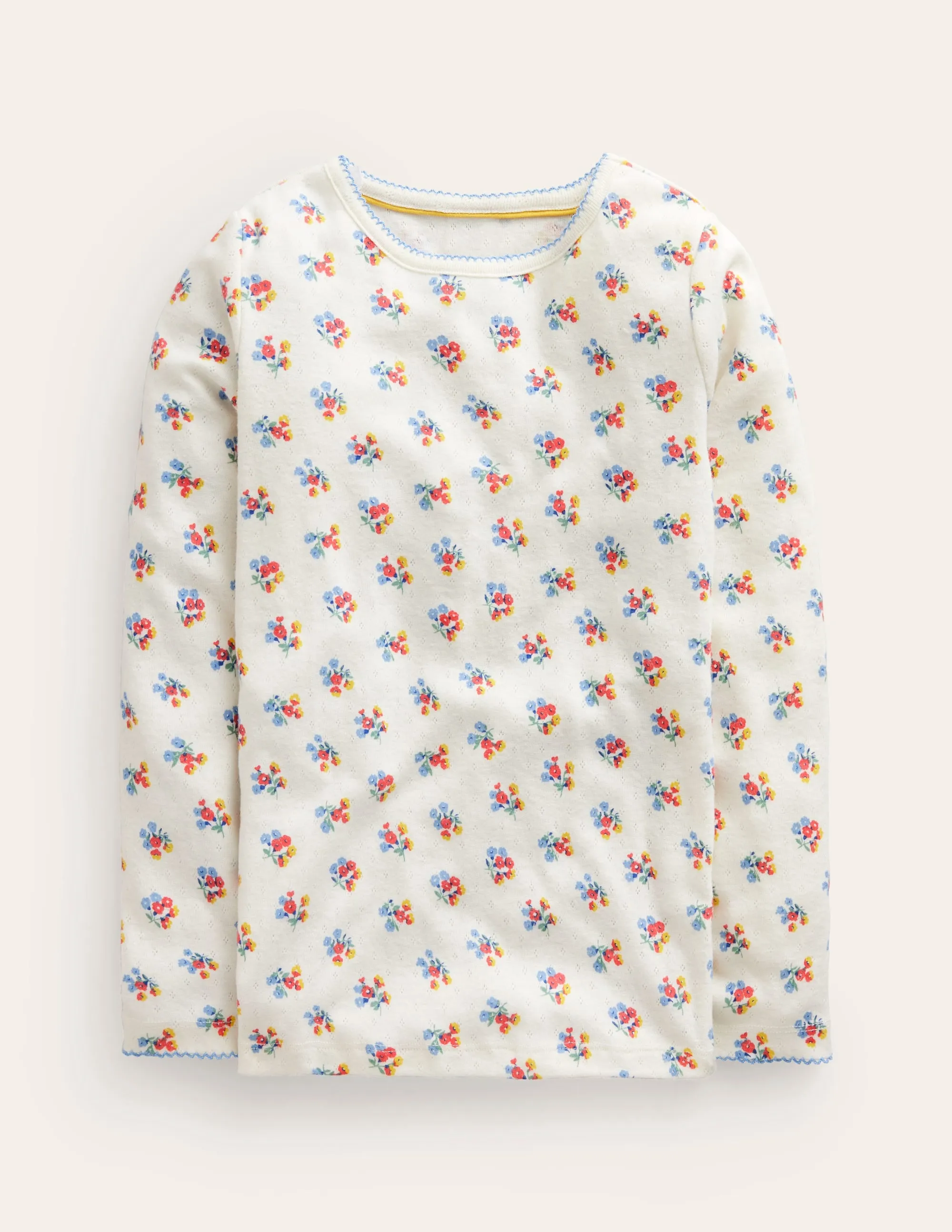 Supersoft Pointelle T-shirt-Ivory Floral