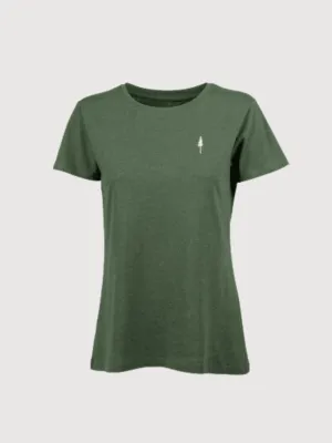 T-Shirt TreeShirt Women Olive Melange Organic cotton | Nikin