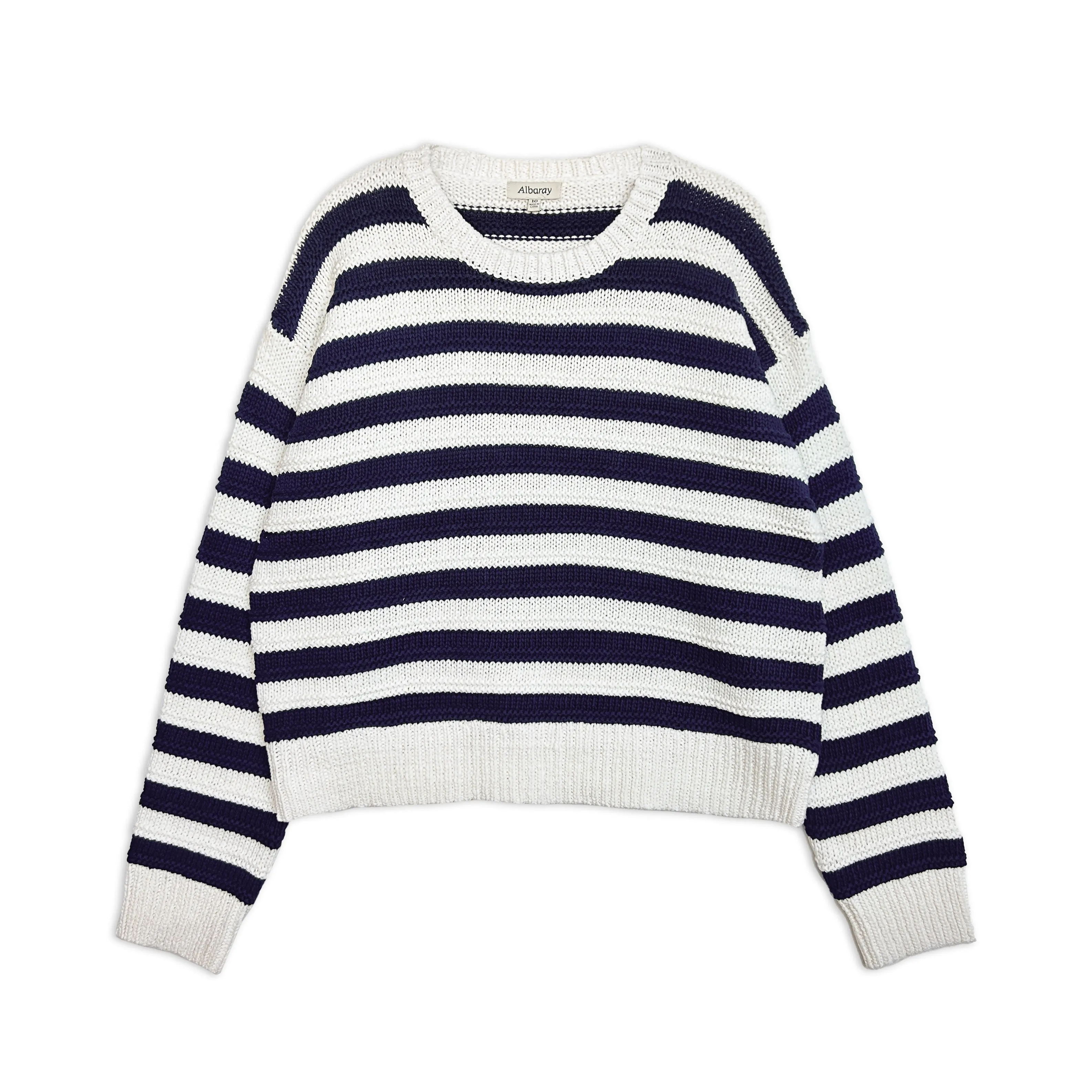 Textured Stripe Cotton Jumper