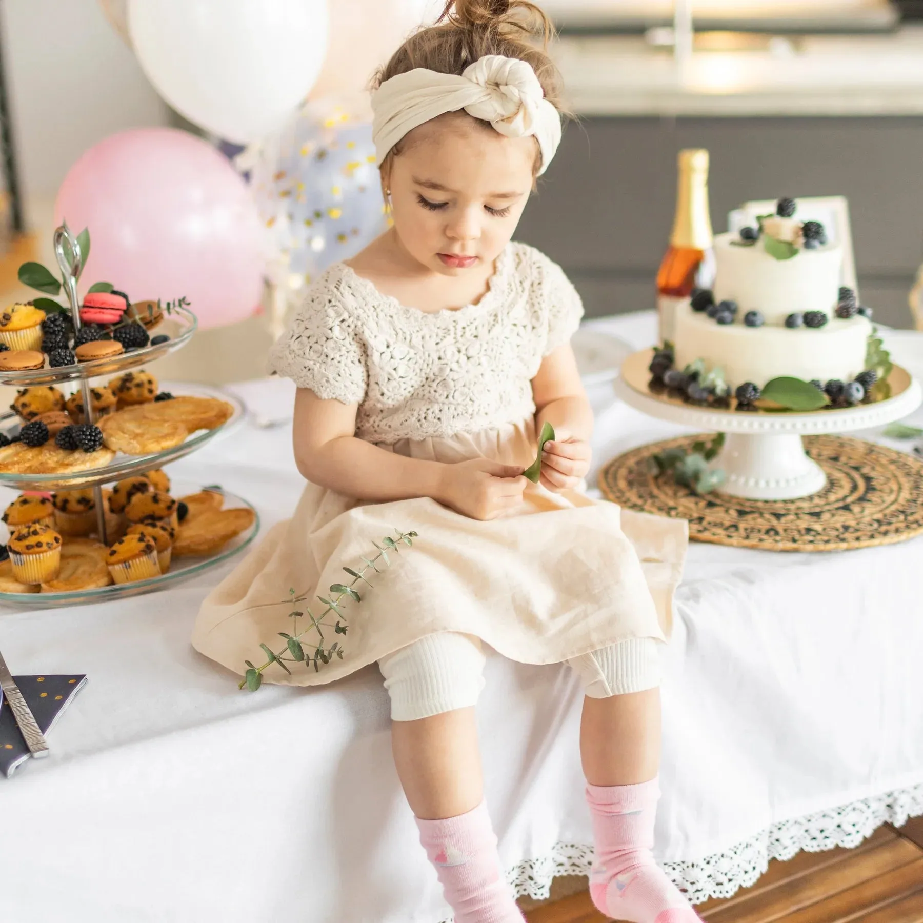 The Bailey Linen Crochet Dress - BABY