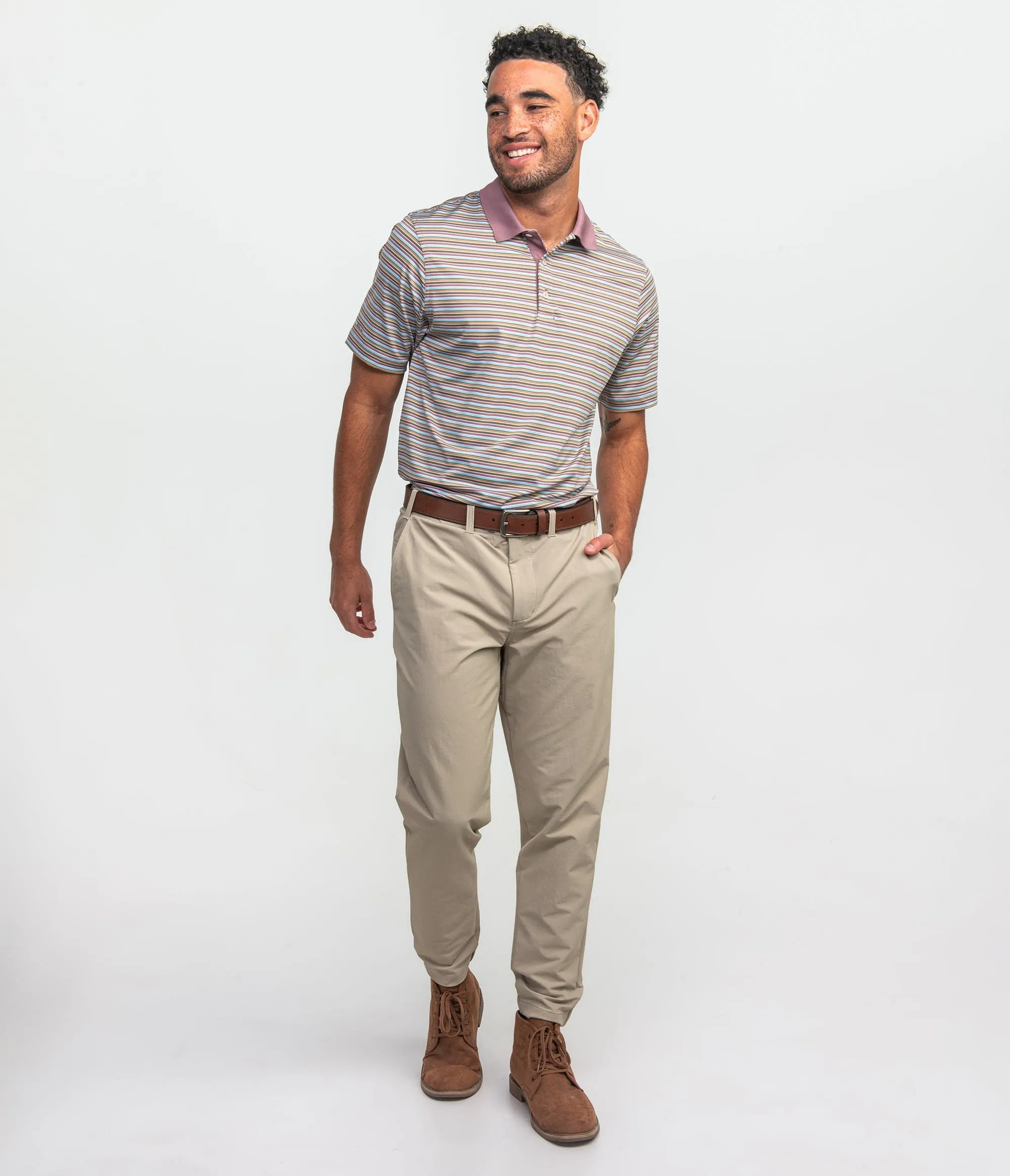 Tucker Stripe Polo - Dorado