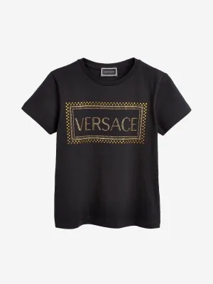 Versace Girls Stud Logo T-Shirt