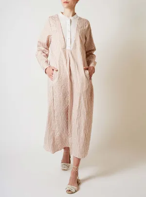 Victoria Long Kaftan - Crinkle satin - Cappuccino