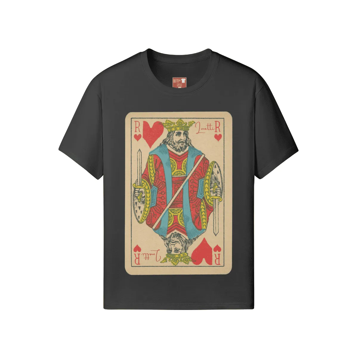 Vintage King of Hearts Full Graphic Regular Fit T-shirt